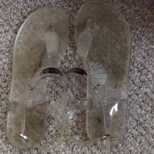 Michael Kors clear plastic sandals flip flops